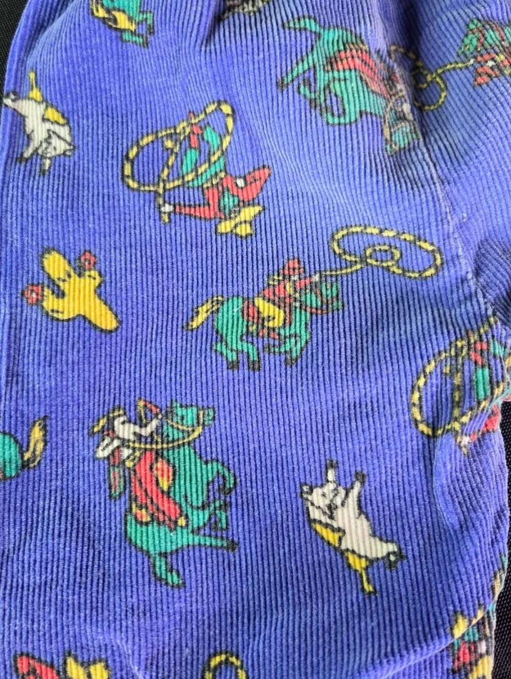 Vintage Perfect Pals Blue Corduroy Cowboy & Indians Pants 12 Mo